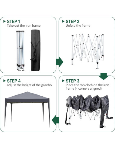 Carpa Plegable 3x3m Pinikuyiro Impermeable con Paredes Laterales