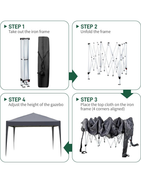 Carpa Plegable 3x3m Pinikuyiro Impermeable con Paredes Laterales Carpa Plegable 3x3m Pinikuyiro Impermeable con Paredes Laterales