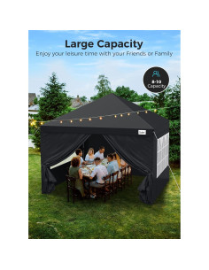 Carpa Plegable Oudiec 3.05x3.05m Impermeable con Ventanas 2