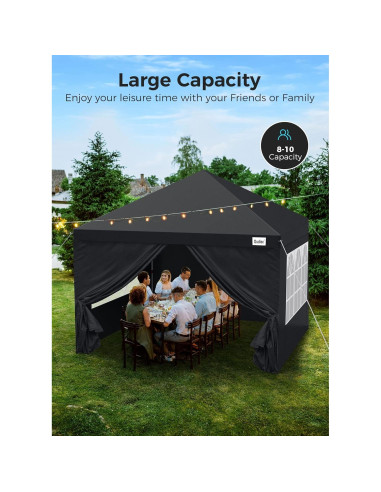 Carpa Plegable Oudiec 3.05x3.05m Impermeable con Ventanas