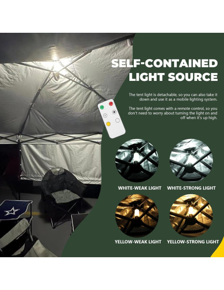 Carpa Plegable 3.05x3.05m MordenApe con Luz Mejorada