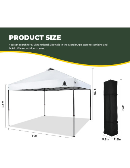 Carpa Plegable 3.05x3.05m MordenApe con Luz Mejorada