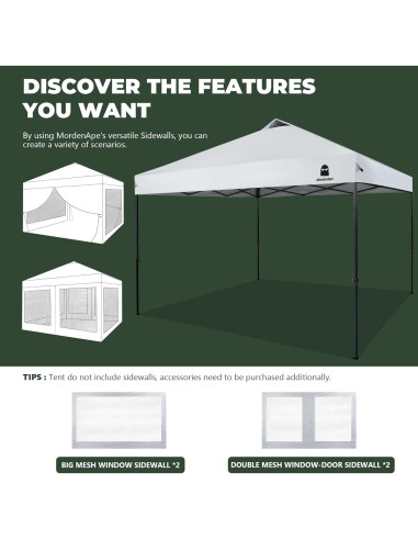 Carpa Plegable 3.05x3.05m MordenApe con Luz Mejorada