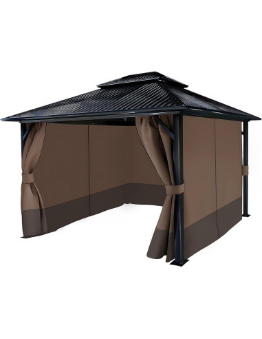 Cortinas de Reemplazo para Gazebo COWVIE 4 Paneles 3.05m x 3.66m
