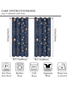 Cortina Blackout Llylumty 2 Paneles Espacial 70x160cm 2