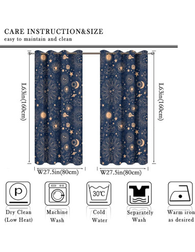 Cortina Blackout Llylumty 2 Paneles Espacial 70x160cm