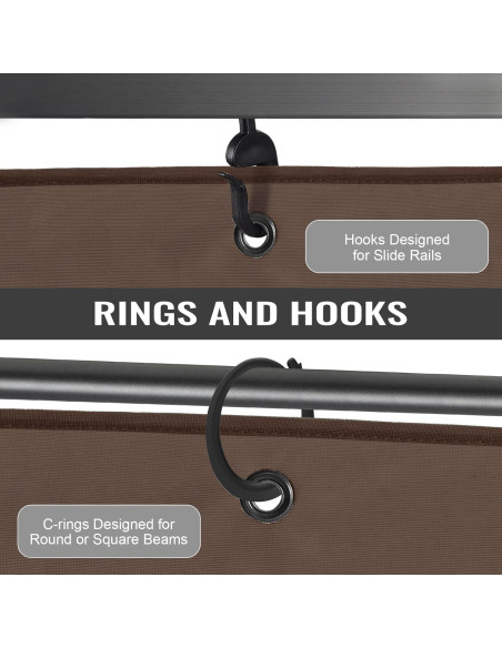 Cortinas de Reemplazo para Gazebo COWVIE 4 Paneles 3.05m x 3.66m