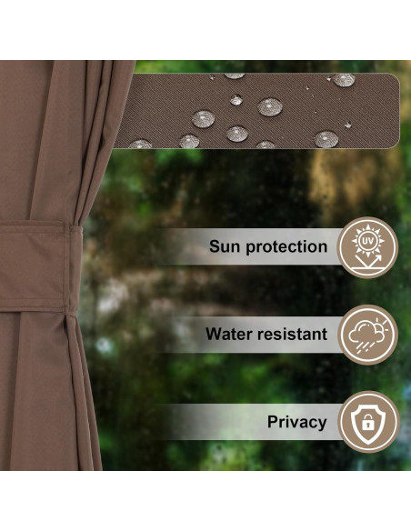 Cortinas de Reemplazo para Gazebo COWVIE 4 Paneles 3.05m x 3.66m
