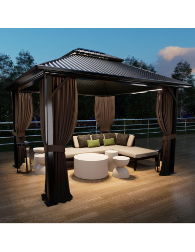 Cortinas de Reemplazo para Gazebo COWVIE 4 Paneles 3.05m x 3.66m
