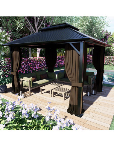 Cortinas de Reemplazo para Gazebo COWVIE 4 Paneles 3.05m x 3.66m