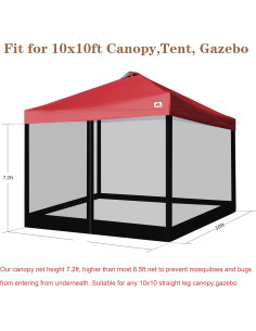 Malla lateral SCOCANOPY 86x120 cm para toldos 10x10 pies 2