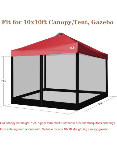 Malla lateral SCOCANOPY 86x120 cm para toldos 10x10 pies