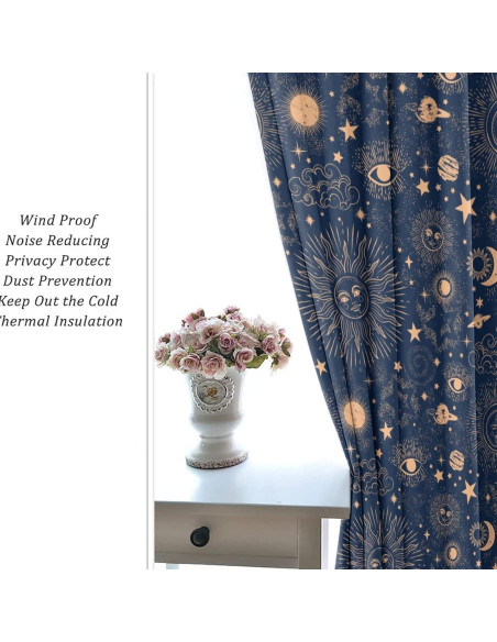 Cortina Blackout Llylumty 2 Paneles Espacial 70x160cm