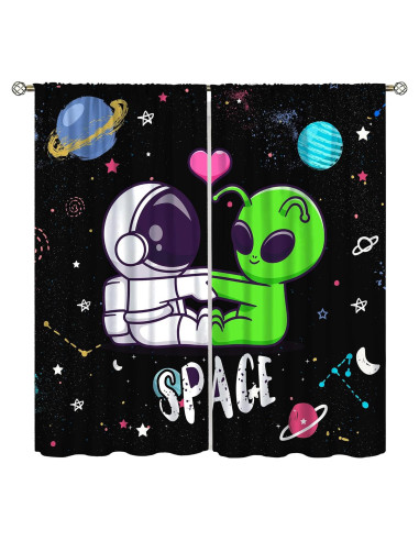Cortinas de Caricatura Espacial Llylumty 53.5x114cm 2 Paneles