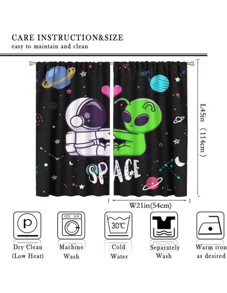 Cortinas de Caricatura Espacial Llylumty 53.5x114cm 2 Paneles