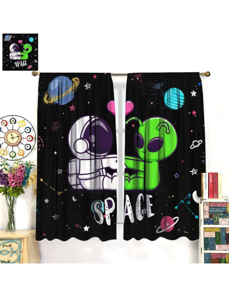 Cortinas de Caricatura Espacial Llylumty 53.5x114cm 2 Paneles