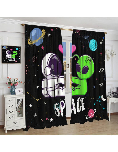 Cortinas de Caricatura Espacial Llylumty 53.5x114cm 2 Paneles