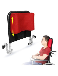 Soporte para cabeza de silla de ruedas Mybow, ajustable, rojo