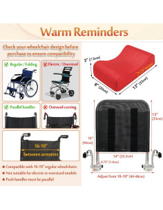 Soporte para cabeza de silla de ruedas Mybow, ajustable, rojo 2