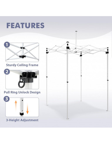 Carpa Pop Up INTER HUT 1.5m x 1.5m Beige Resistente al Agua