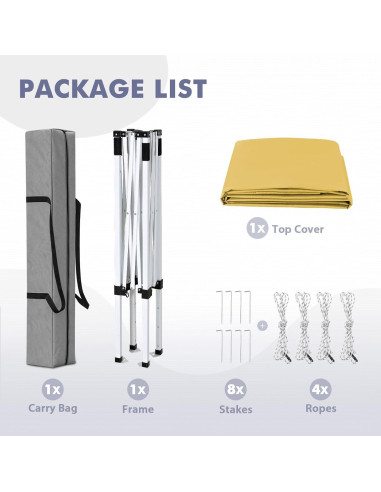 Carpa Pop Up INTER HUT 1.5m x 1.5m Beige Resistente al Agua