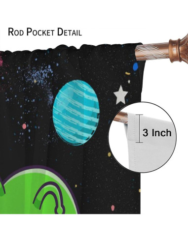 Cortinas de Caricatura Espacial Llylumty 53.5x114cm 2 Paneles