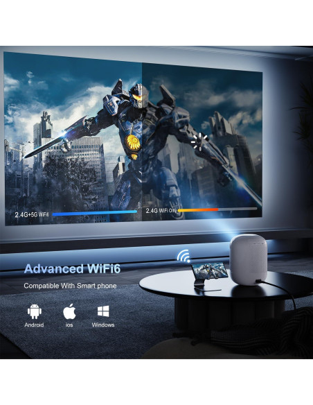 Proyector Mini Portátil ALLIWAVA PR350 Nativo 1080P WiFi 6