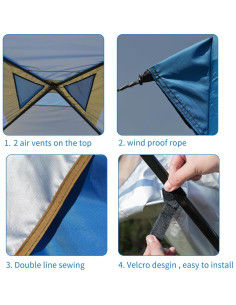 Cubierta de Toldos 3x3m MOQI Impermeable Tela Oxford 150D 2