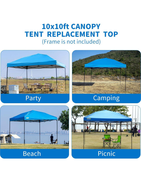 Cubierta de Toldos 3x3m MOQI Impermeable Tela Oxford 150D