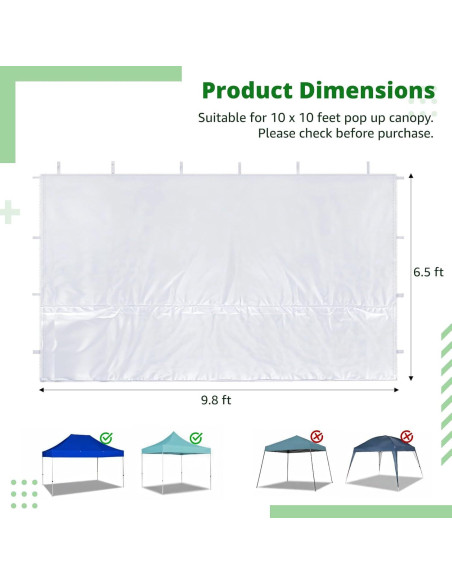 Paredes Laterales Carpa Homaisson 3 Piezas 3x3 Metros Impermeables