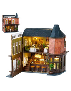 Kit Casa de Muñecas Madera DIY Montidey LED 1:100