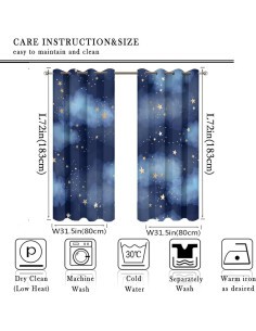 Cortinas Opacas Llylumty Estrelladas 80x183cm Juego de 2 2