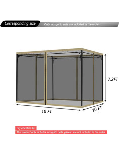 Malla de Mosquito Tiimmgaal 3.05x3.05m con 4 Puertas Negra 2