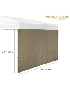 Pared Lateral Instantánea REDCAMP para Toldo 3x2 m Caqui 2