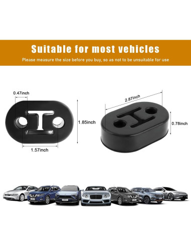 Soporte de Goma para Escape de Coche Ohleats 2 PCS 12mm