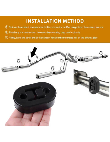 Soporte de Goma para Escape de Coche Ohleats 2 PCS 12mm