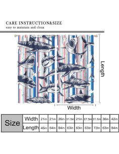 Cortinas AAVEUP Tiburones Náuticos 53x114 cm Pack 2 2