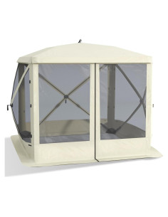 Carpa de Camping Plegable Genérico 3x3m con Pantalla Beige