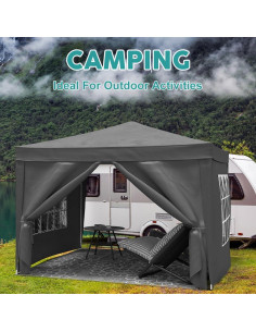 Carpa Plegable 3x3m Shertnvmg con 4 Paredes Removibles 2