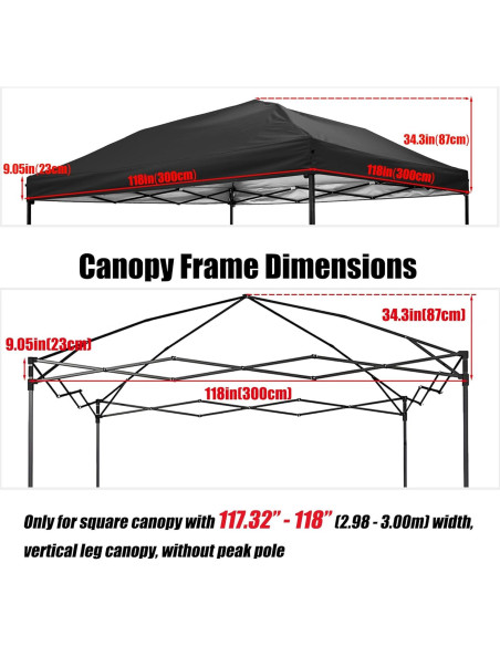 Cubierta Superior para Toldos Plegables NINAT 10x10 Negra