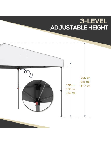 Carpa Plegable 3x3m Genérico Impermeable con Ventanas y UV