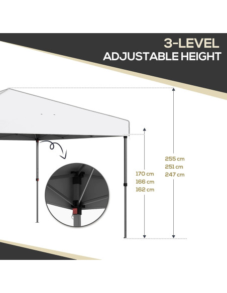 Carpa Plegable 3x3m Genérico Impermeable con Ventanas y UV