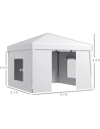 Carpa Plegable 3x3m Genérico Impermeable con Ventanas y UV