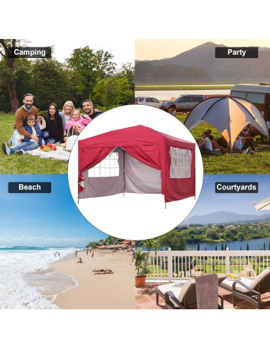 Carpa de Dosel GDY 3x3m Portátil Resistente al Agua con Paredes