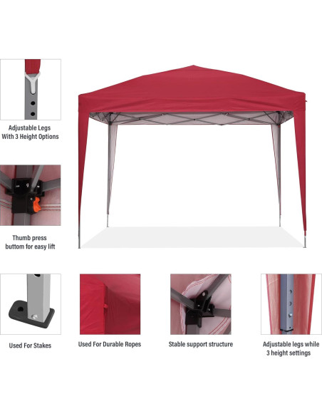 Carpa de Dosel GDY 3x3m Portátil Resistente al Agua con Paredes