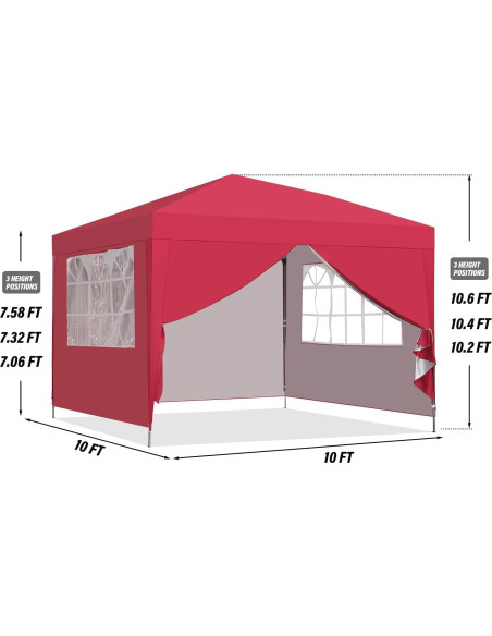 Carpa de Dosel GDY 3x3m Portátil Resistente al Agua con Paredes