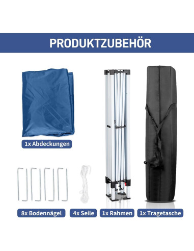 Carpa de Dosel Plegable ANTSKU 3.05x3.05m Azul Impermeable