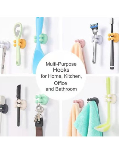 Soporte de Cepillos de Dientes Abamabby 4 Pcs Negro Silicona