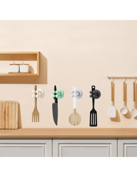 Soporte de Cepillos de Dientes Abamabby 4 Pcs Negro Silicona Soporte de Cepillos de Dientes Abamabby 4 Pcs Negro Silicona