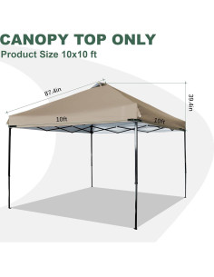 Cubierta de Reemplazo Canopy JANCANOPY 10x10 Caqui con Ventilación 2